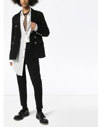 Мужской черный двубортный пиджак от Ann Demeulemeester