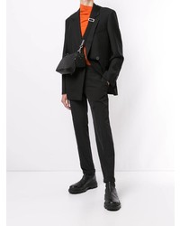 Мужской черный двубортный пиджак от Wooyoungmi