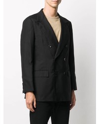 Мужской черный двубортный пиджак от Kiton