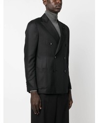 Мужской черный двубортный пиджак от Lardini