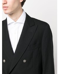 Мужской черный двубортный пиджак от Brunello Cucinelli