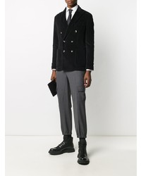 Мужской черный двубортный пиджак от Circolo 1901