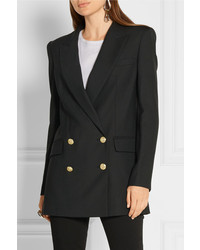 Женский черный двубортный пиджак от PIERRE BALMAIN