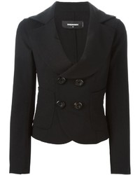 Женский черный двубортный пиджак от Dsquared2