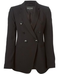 Женский черный двубортный пиджак от Emporio Armani