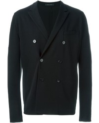 Мужской черный двубортный пиджак от Emporio Armani