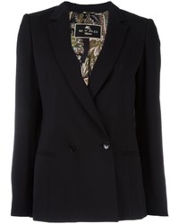 Женский черный двубортный пиджак от Etro