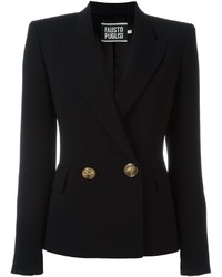 Женский черный двубортный пиджак от Fausto Puglisi