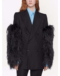 Мужской черный двубортный пиджак от Gucci