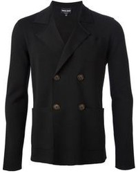 Мужской черный двубортный пиджак от Giorgio Armani