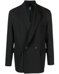Мужской черный двубортный пиджак от Hevo