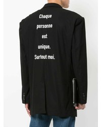 Мужской черный двубортный пиджак от Jieda