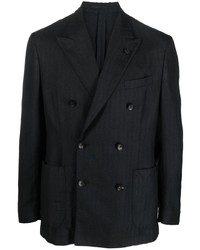 Мужской черный двубортный пиджак от Lardini