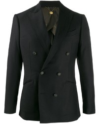 Мужской черный двубортный пиджак от Maurizio Miri