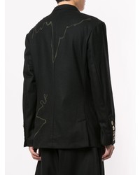 Мужской черный двубортный пиджак от Yohji Yamamoto