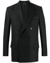 Мужской черный двубортный пиджак от Paura