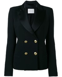 Женский черный двубортный пиджак от PIERRE BALMAIN