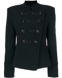Женский черный двубортный пиджак от PIERRE BALMAIN