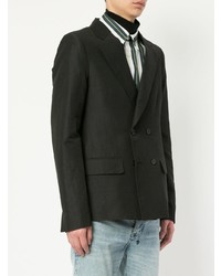 Мужской черный двубортный пиджак от Strateas Carlucci