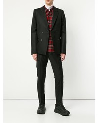 Мужской черный двубортный пиджак от Strateas Carlucci