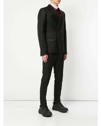 Мужской черный двубортный пиджак от Strateas Carlucci
