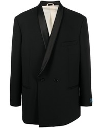 Мужской черный двубортный пиджак от Raf Simons