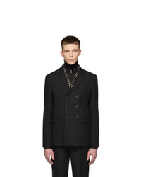 Мужской черный двубортный пиджак от Random Identities