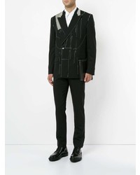 Мужской черный двубортный пиджак от Consistence