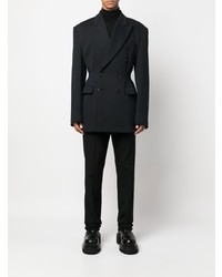 Мужской черный двубортный пиджак от Vetements