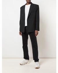 Мужской черный двубортный пиджак от WARDROBE.NYC