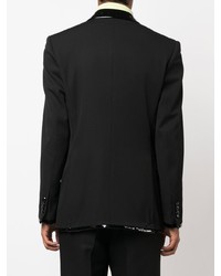 Мужской черный двубортный пиджак от Moschino