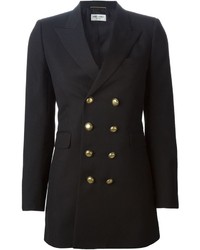 Женский черный двубортный пиджак от Saint Laurent