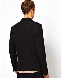 Мужской черный двубортный пиджак от Selected