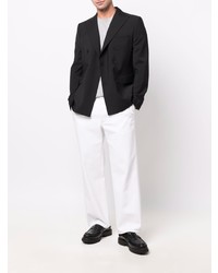 Мужской черный двубортный пиджак от Tonello