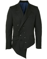 Мужской черный двубортный пиджак от Sulvam