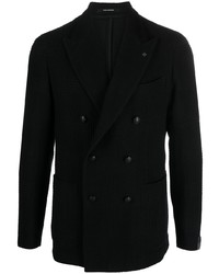 Мужской черный двубортный пиджак от Tagliatore