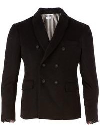 Мужской черный двубортный пиджак от Thom Browne