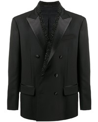 Мужской черный двубортный пиджак от Versace