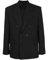 Мужской черный двубортный пиджак от WARDROBE.NYC