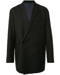 Мужской черный двубортный пиджак от Wooyoungmi