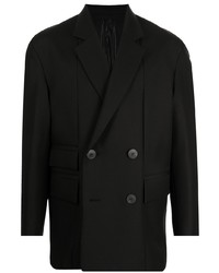 Мужской черный двубортный пиджак от Wooyoungmi