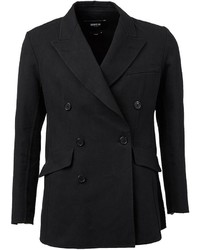 Мужской черный двубортный пиджак от Yang Li
