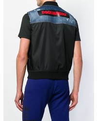 Мужской черный джинсовый жилет от DSQUARED2