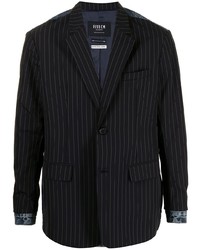 Мужской черный джинсовый пиджак в вертикальную полоску от FIVE CM