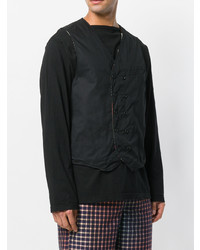 Черный жилет с принтом от Engineered Garments