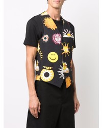 Черный жилет с принтом от Moschino