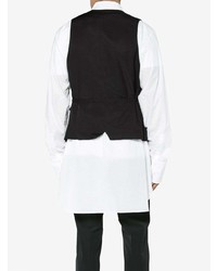 Черный жилет с цветочным принтом от Ann Demeulemeester