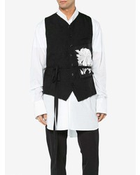 Черный жилет с цветочным принтом от Ann Demeulemeester