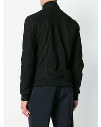 Мужской черный замшевый бомбер от Corneliani