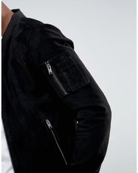 Мужской черный замшевый бомбер от Selected